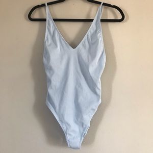 Bay blue one piece bathing suit